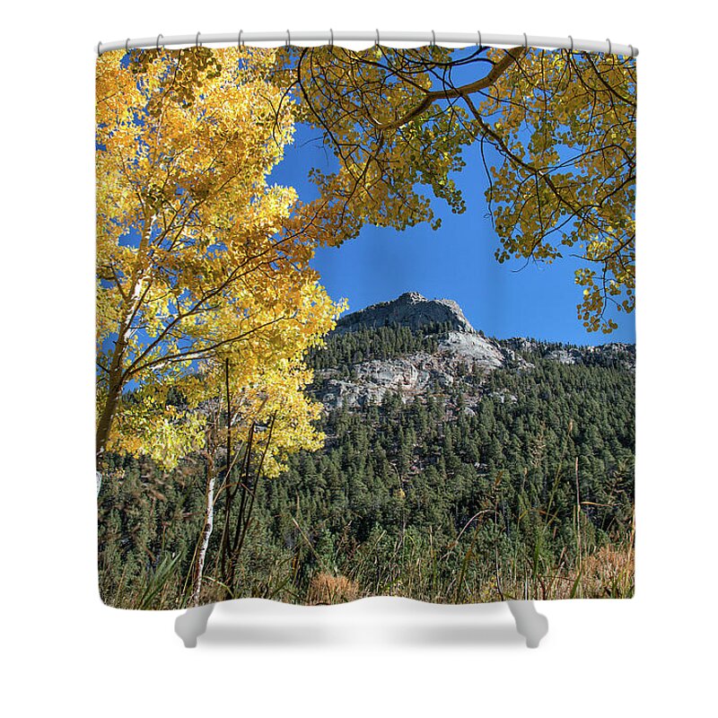 Fall Colors Shower Curtain featuring the photograph Fall Colors Frame Bighorn Mountain by Tony Hake
