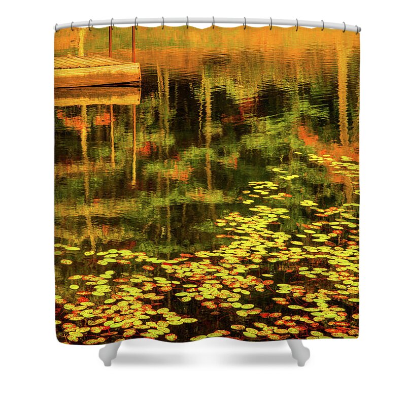 Autumn Shower Curtain featuring the photograph Fall Impressions by Rebecca Hiatt