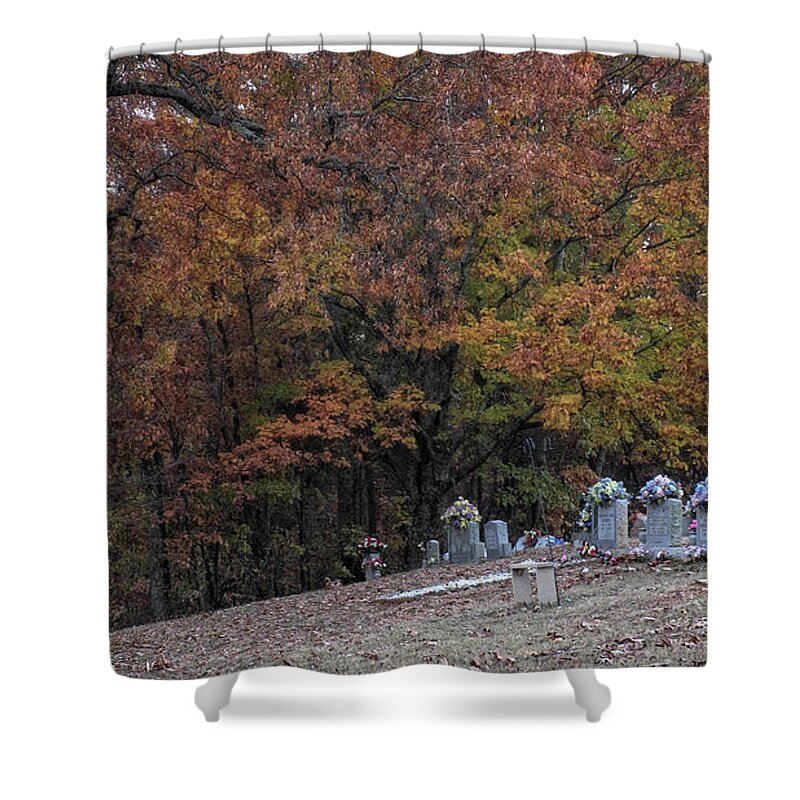 Cemetery Shower Curtain featuring the photograph Fall in the Cemetery by George Taylor