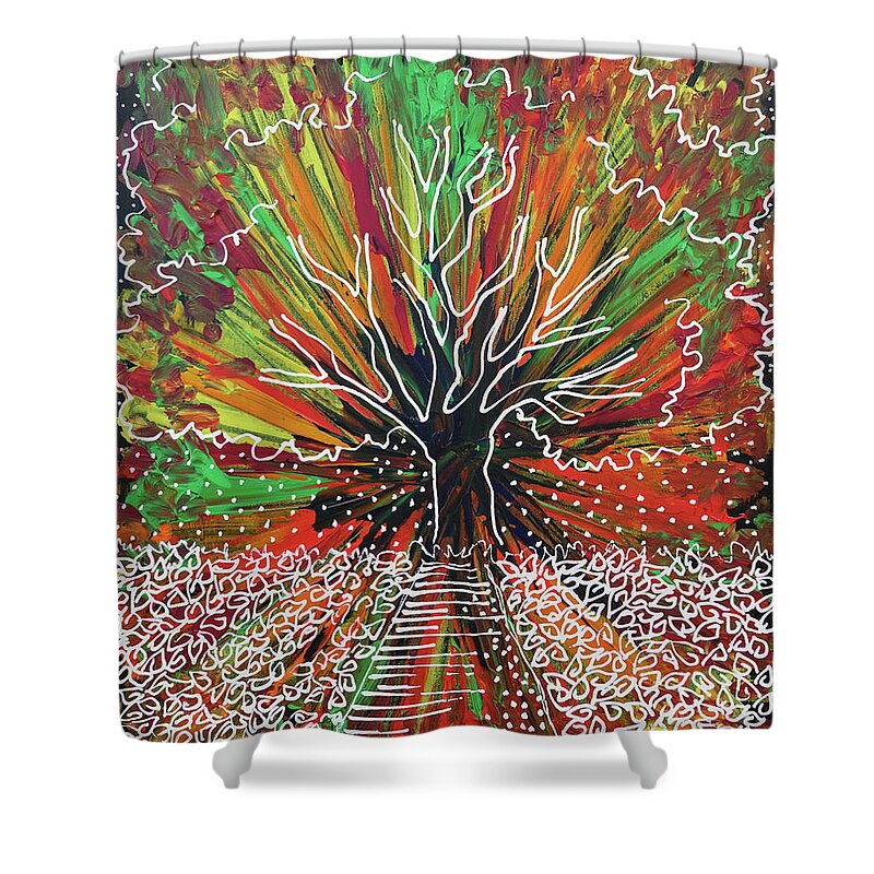 Fall Shower Curtain featuring the painting Fall by Laura Hol
