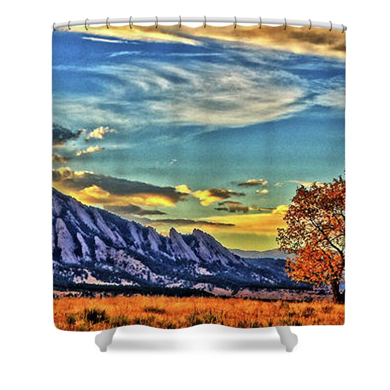 Fall Shower Curtain featuring the photograph Fall Over The Flatirons by Scott Mahon