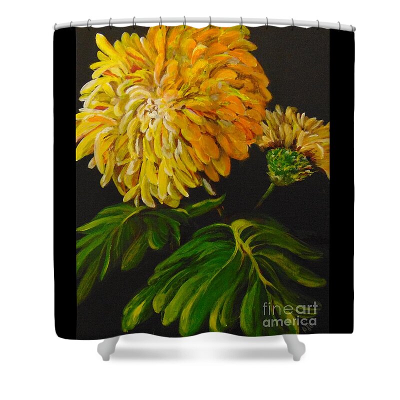Mum Shower Curtain featuring the painting Fall by Saundra Johnson