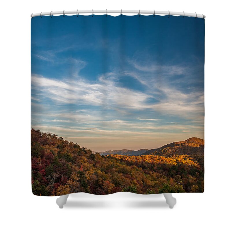 Asheville Shower Curtain featuring the photograph Fall Skies by Joye Ardyn Durham