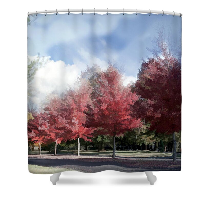 Trees Shower Curtain featuring the photograph Fall Trees in Tennessee by Bonnie Willis