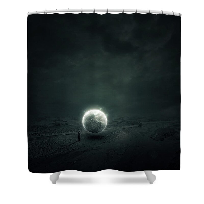 Photo Manipulation Shower Curtain featuring the digital art Fallen by Zoltan Toth