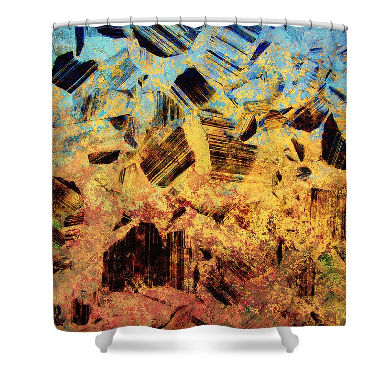 Falling Rocks Shower Curtain featuring the painting Falling Rocks by Ally White