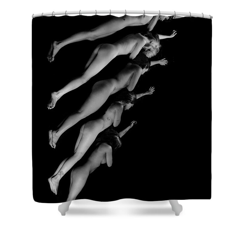 Artistic Photographs Shower Curtain featuring the photograph Falling Together by Robert WK Clark