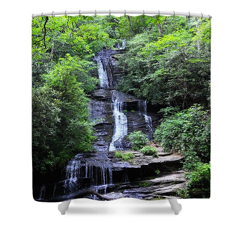  Shower Curtain featuring the photograph Falls near Bryson City by Chuck Brown
