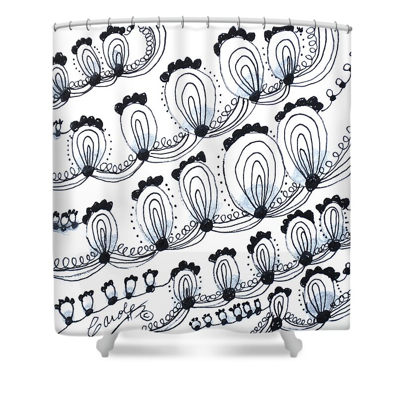 Caregiver Shower Curtain featuring the drawing Family by Carole Brecht