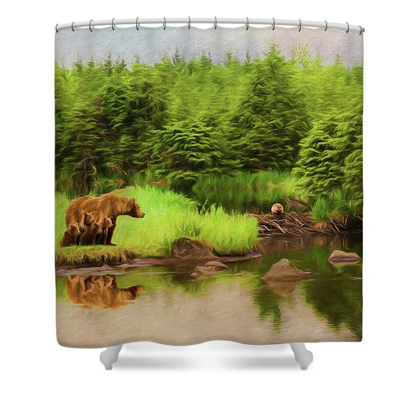 Family Shower Curtain featuring the mixed media Family Time by Steven Richardson