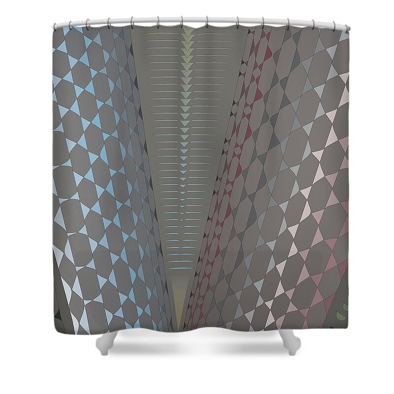Geometric Shower Curtain featuring the digital art Fan Screen by Kevin McLaughlin