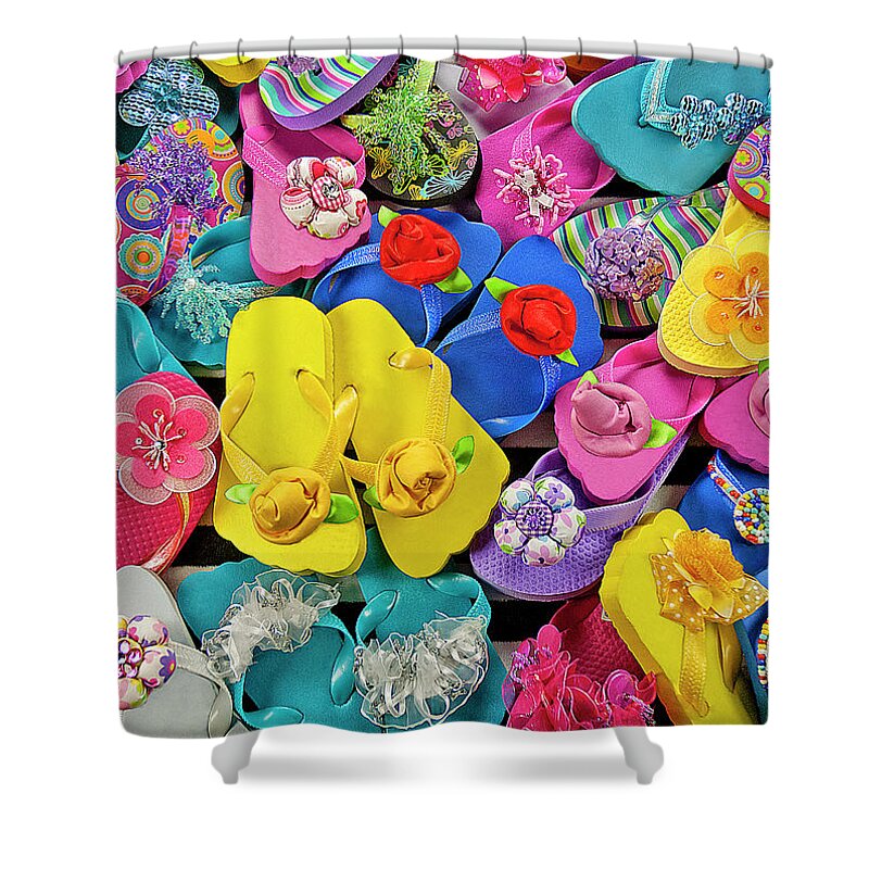 Jigsaw Puzzle Shower Curtain featuring the photograph Fancy Feet by Carole Gordon