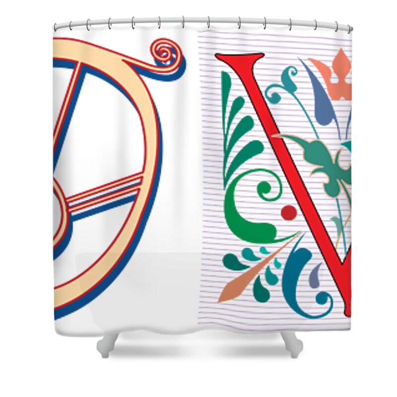 Love Shower Curtain featuring the digital art Fancy Love Banner by Kathy Anselmo