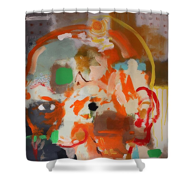 Abstract Shower Curtain featuring the painting Fantastic Mind by Aort Reed