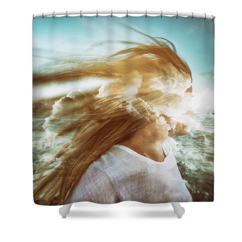 Woman Shower Curtain featuring the photograph Fantasy by Stelios Kleanthous