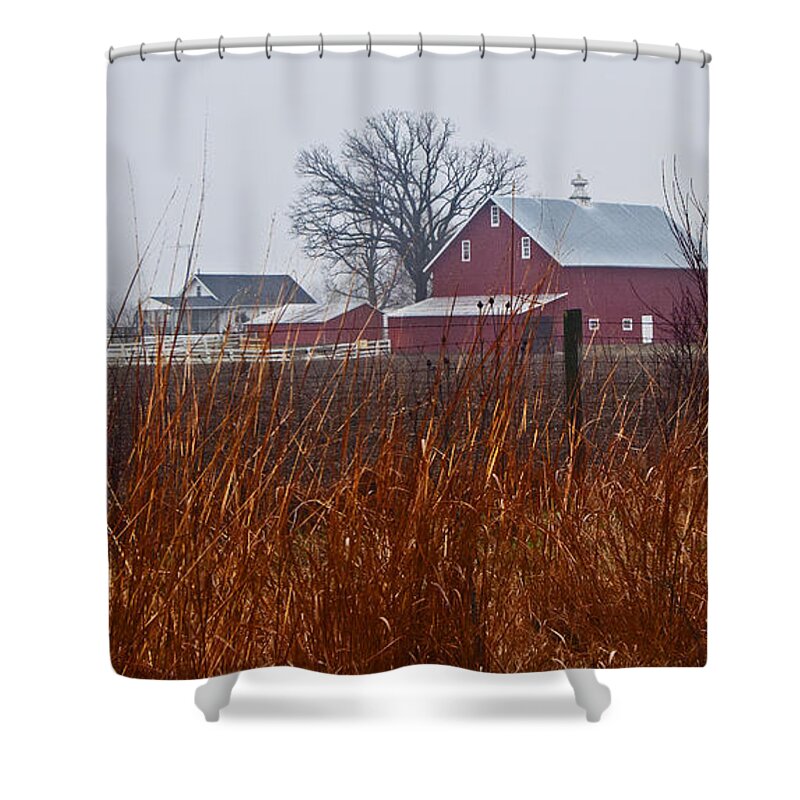 Iowa Shower Curtain featuring the photograph Farm House by George D Gordon III