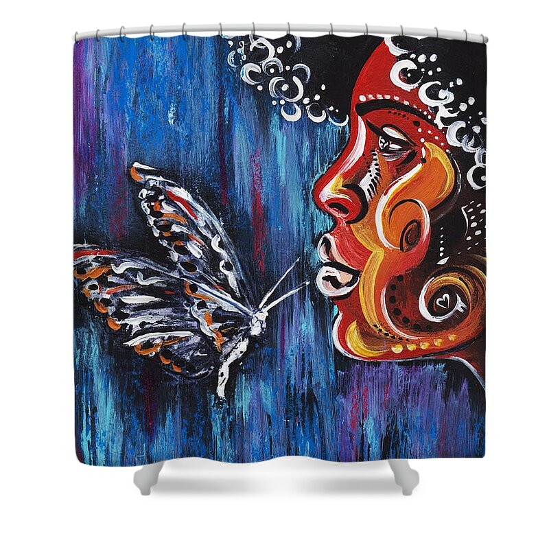 Butterfly Shower Curtain featuring the photograph Fascination by Artist RiA