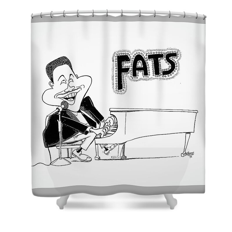 Fats Shower Curtain featuring the drawing Fats by Michael Hopkins