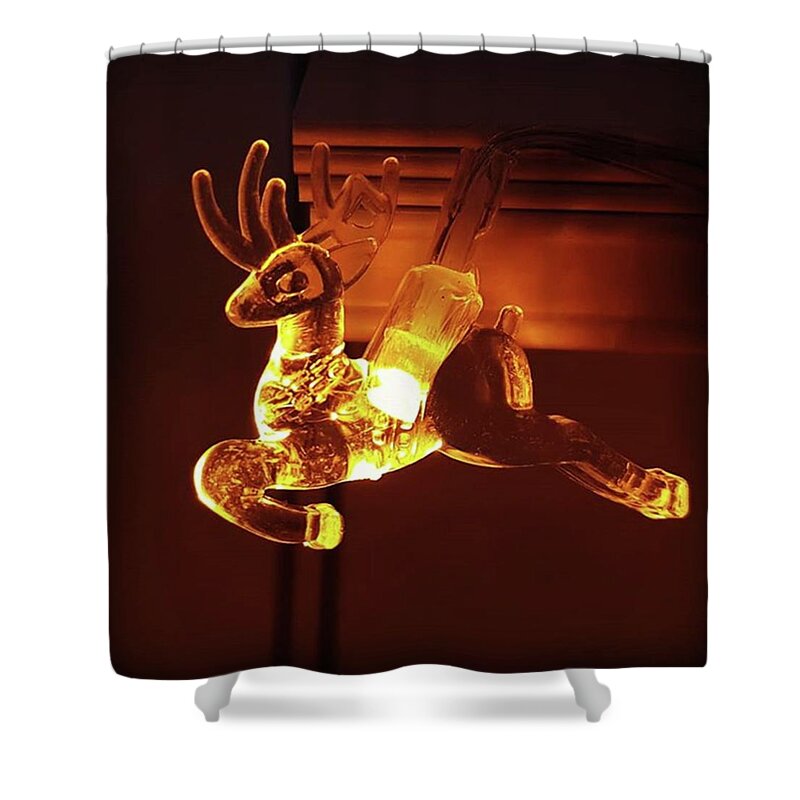 Reindeer Shower Curtain featuring the photograph Reindeer Glow by Rowena Tutty