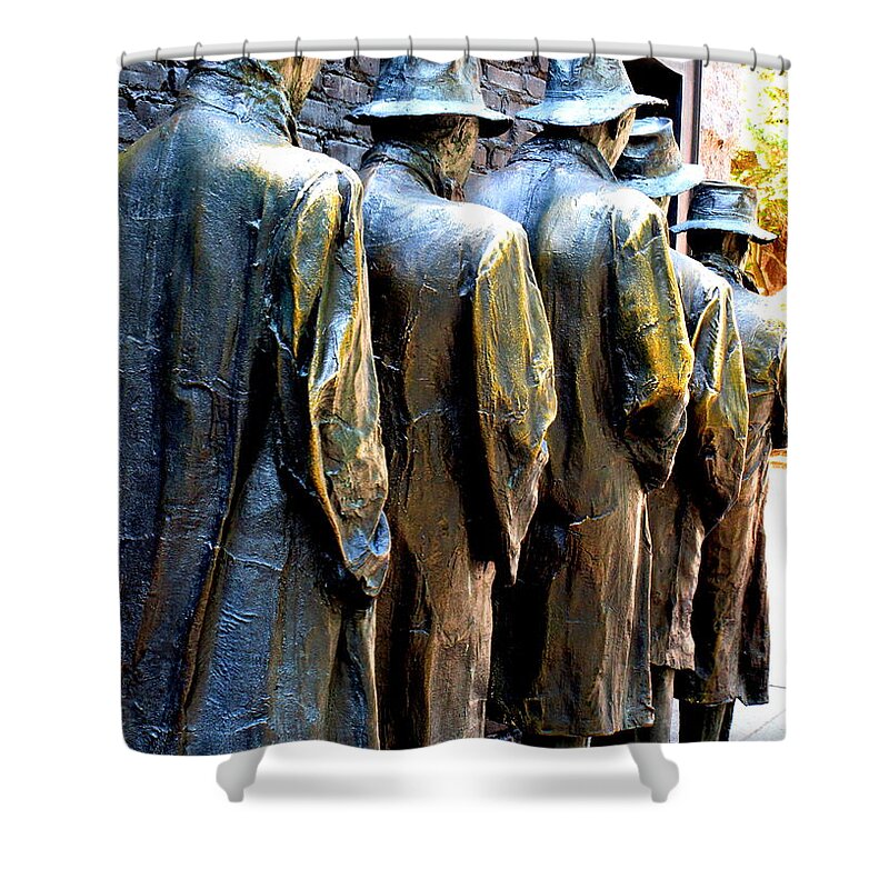 Franklin Roosevelt Shower Curtain featuring the photograph FDR Memorial 10 by Randall Weidner