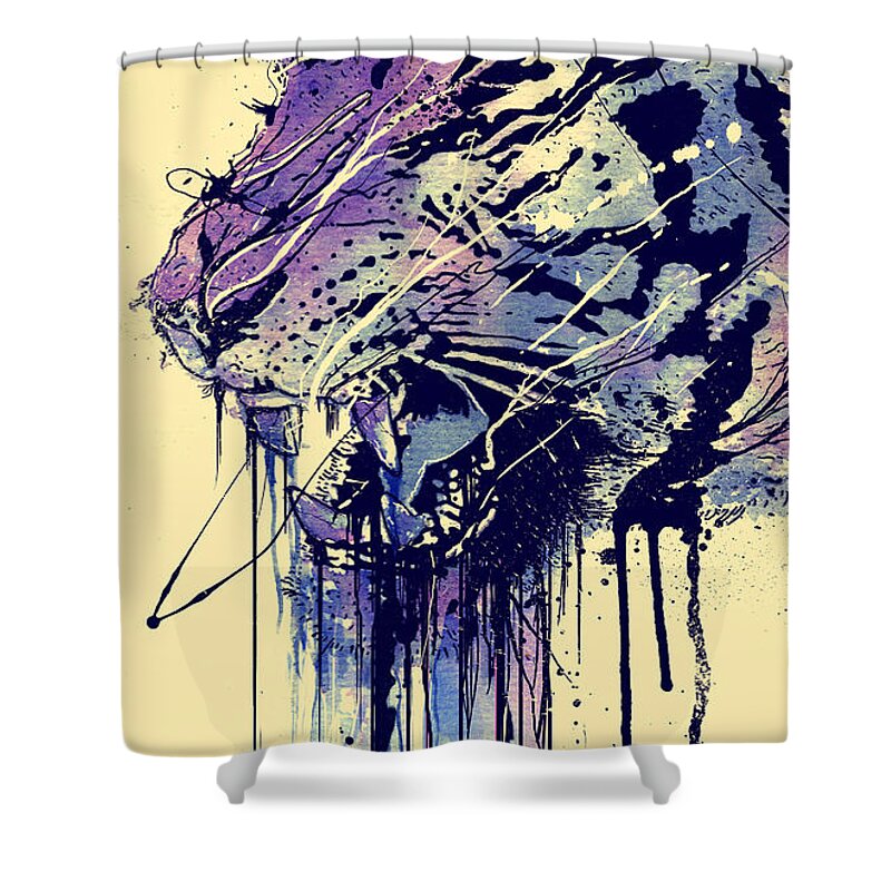Animals Shower Curtain featuring the digital art Fearless by Nicebleed 