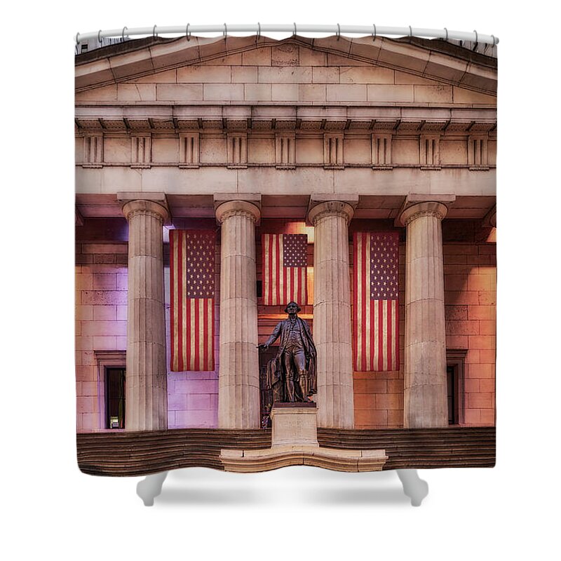 Federal Hall Shower Curtain featuring the photograph Federal Hall National Memorial NYSE by Susan Candelario