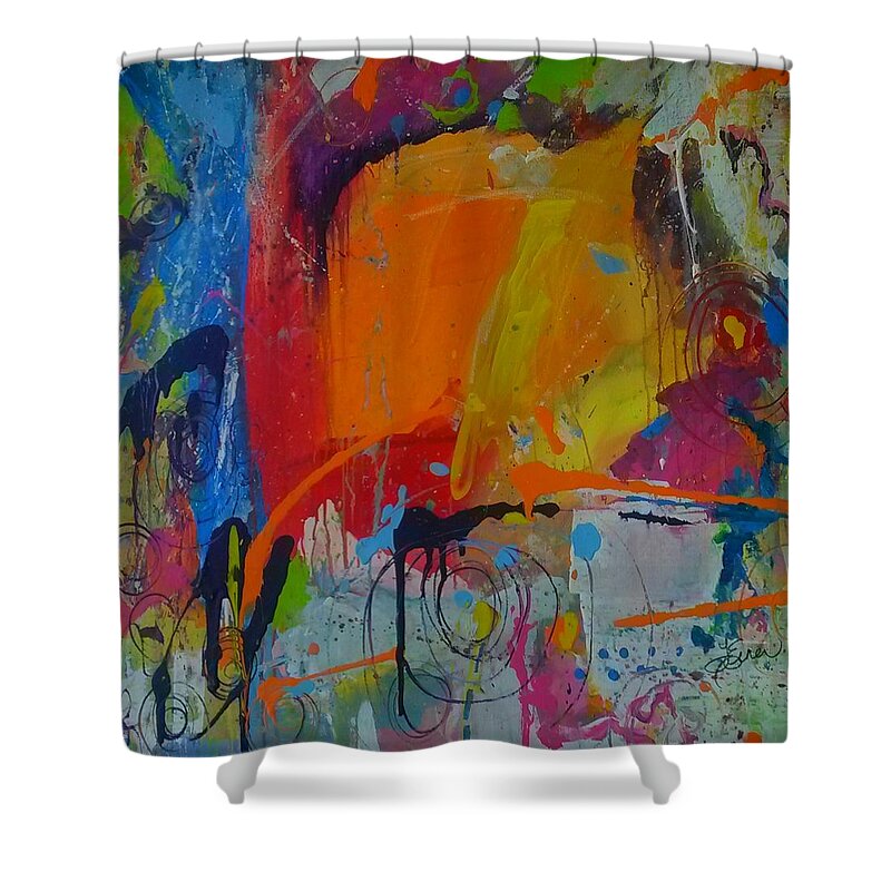 Emotions Shower Curtain featuring the painting Feeling Melancholy by Terri Einer