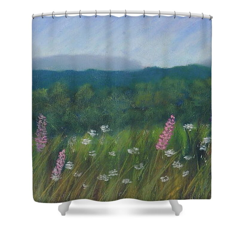 Vt Shower Curtain featuring the painting Feet First Farm by Carol Corliss