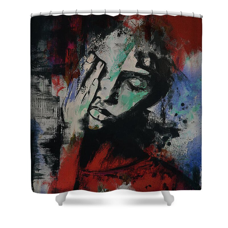 Dance Shower Curtain featuring the painting Female art 98mn by Gull G