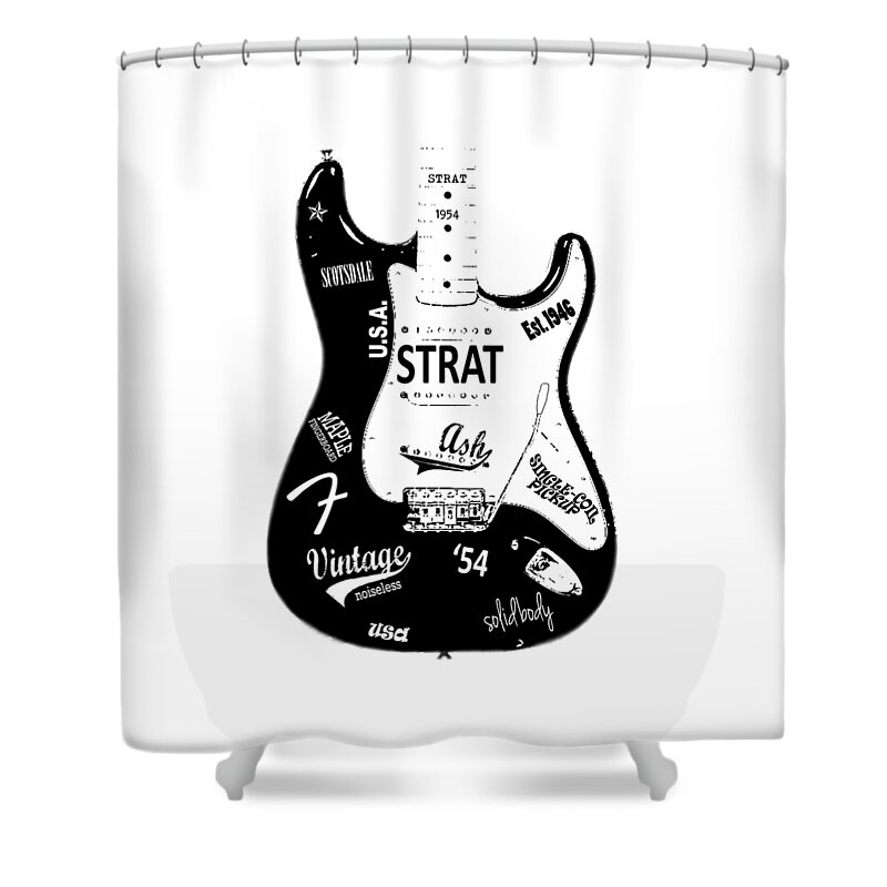 Fender Stratocaster Shower Curtain featuring the photograph Fender Stratocaster 54 by Mark Rogan