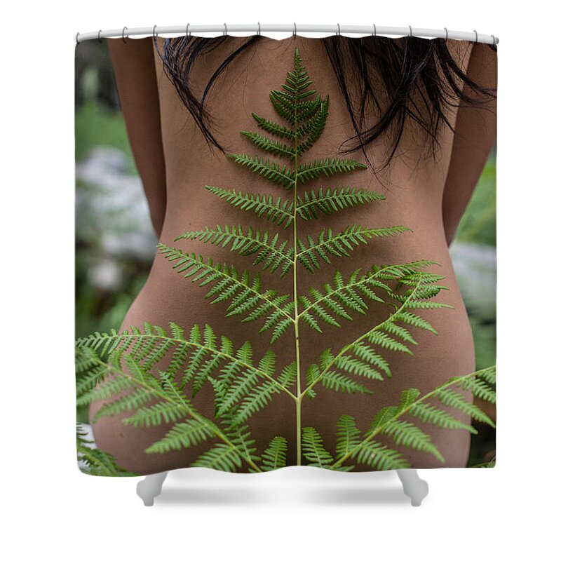Fern Shower Curtain featuring the photograph Fern and Woman by Scott Sawyer