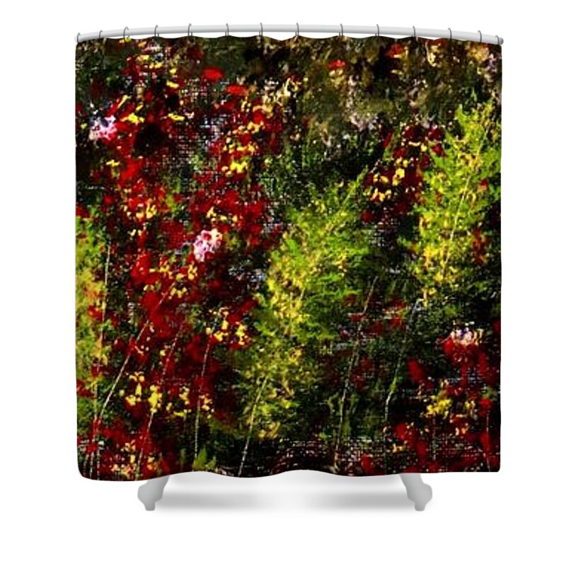 Ferns And Berries Shower Curtain featuring the painting Ferns And Berries by Tim Townsend
