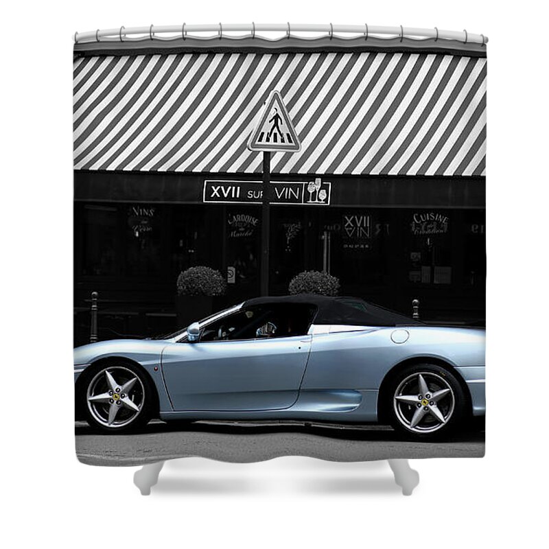 Paris Shower Curtain featuring the photograph Ferrari 3 by Andrew Fare