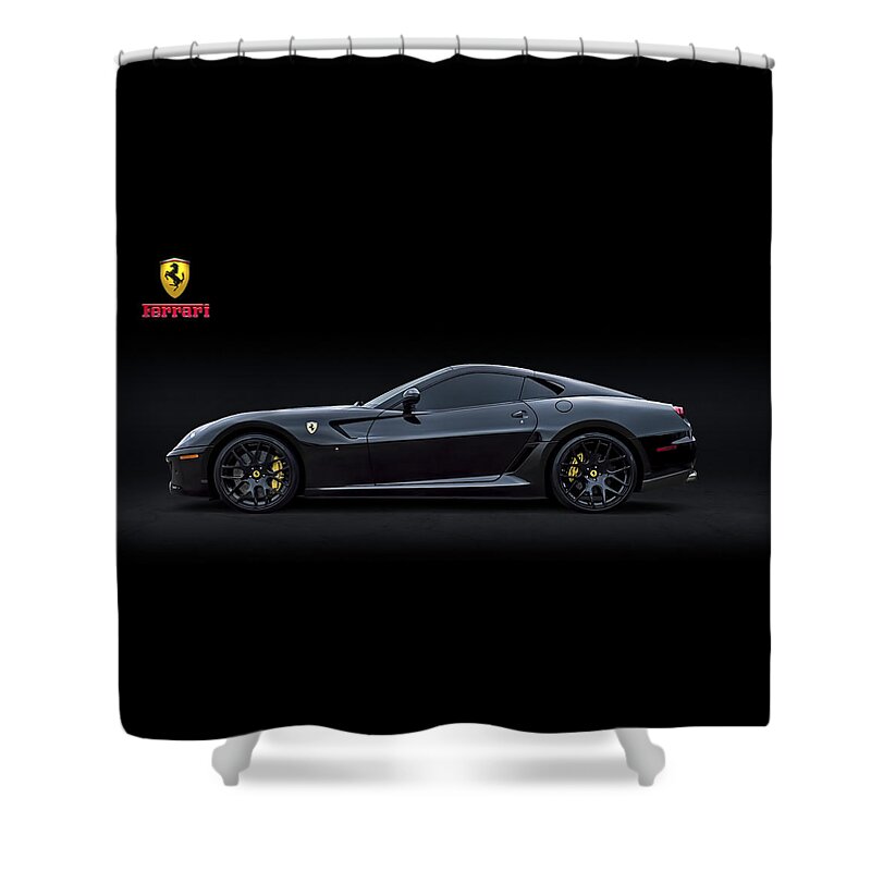Ferrari Shower Curtain featuring the digital art Ferrari 599 GTB Fiorano by Douglas Pittman