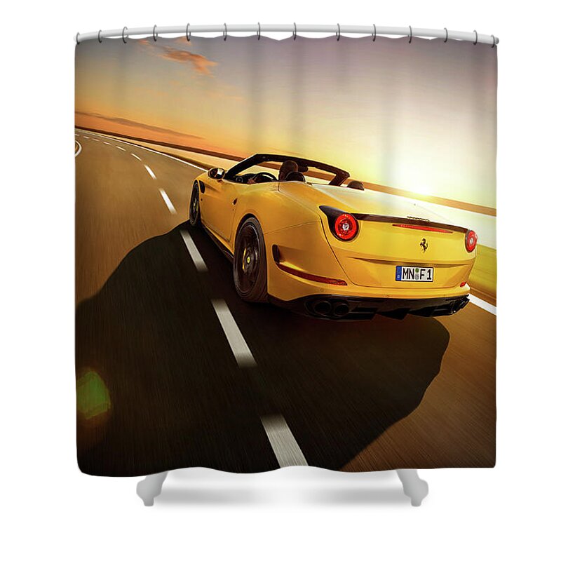 Ferrari California T Shower Curtain featuring the photograph Ferrari California T by Mariel Mcmeeking