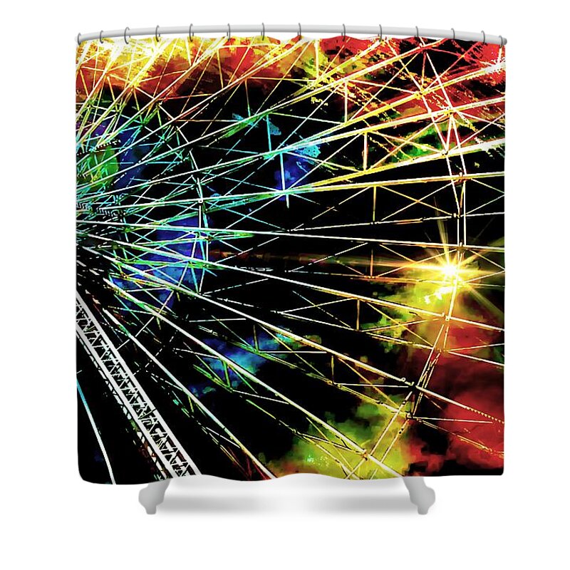 Grand Roue Shower Curtain featuring the photograph Ferris Wheel, Grand Roue by Jean Francois Gil