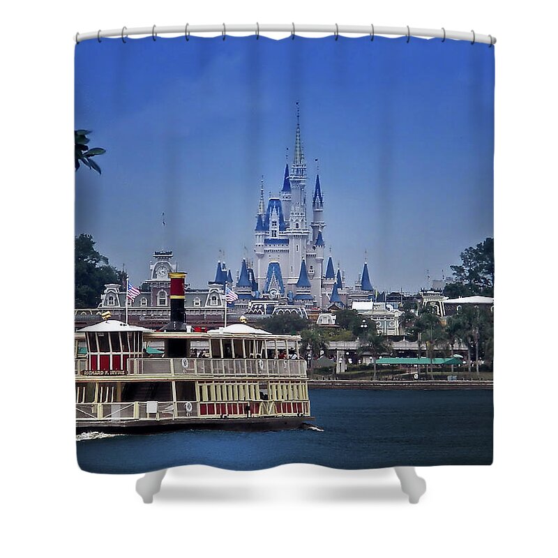 Ferry Boat Shower Curtain featuring the photograph Ferry Boat Magic Kingdom Walt Disney World MP by Thomas Woolworth