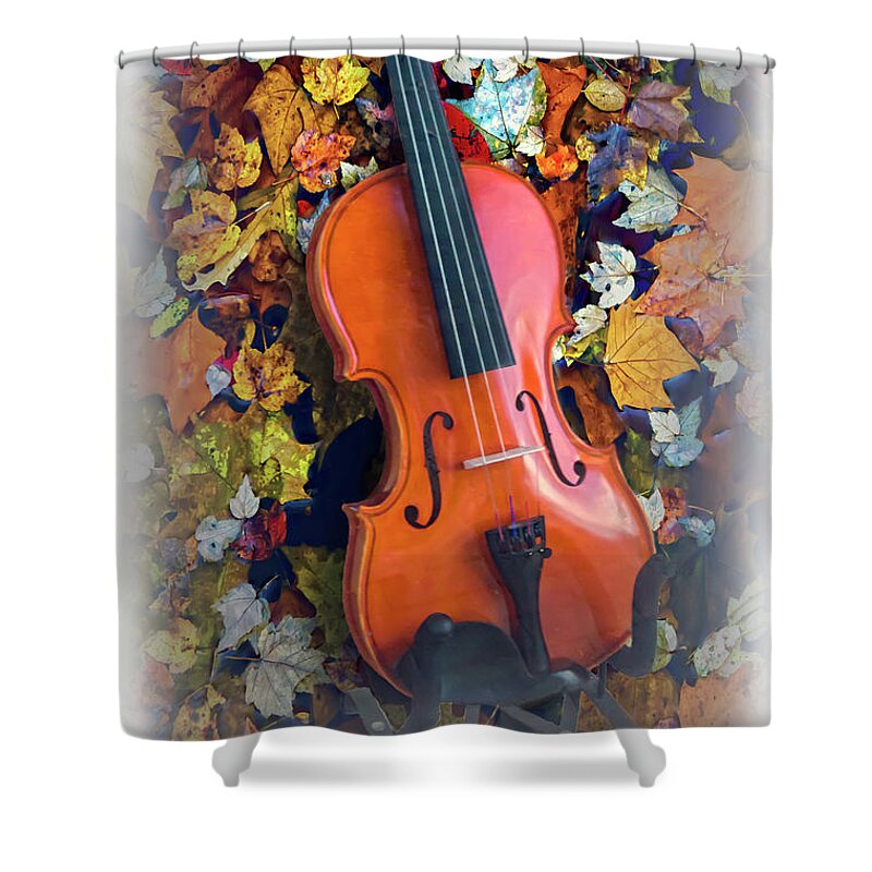 2d Shower Curtain featuring the mixed media Fiddle Faddle by Brian Wallace
