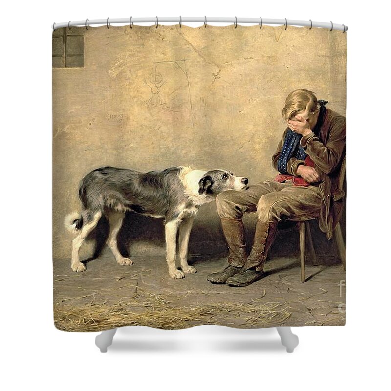 Fidelity Shower Curtain featuring the painting Fidelity by Briton Riviere