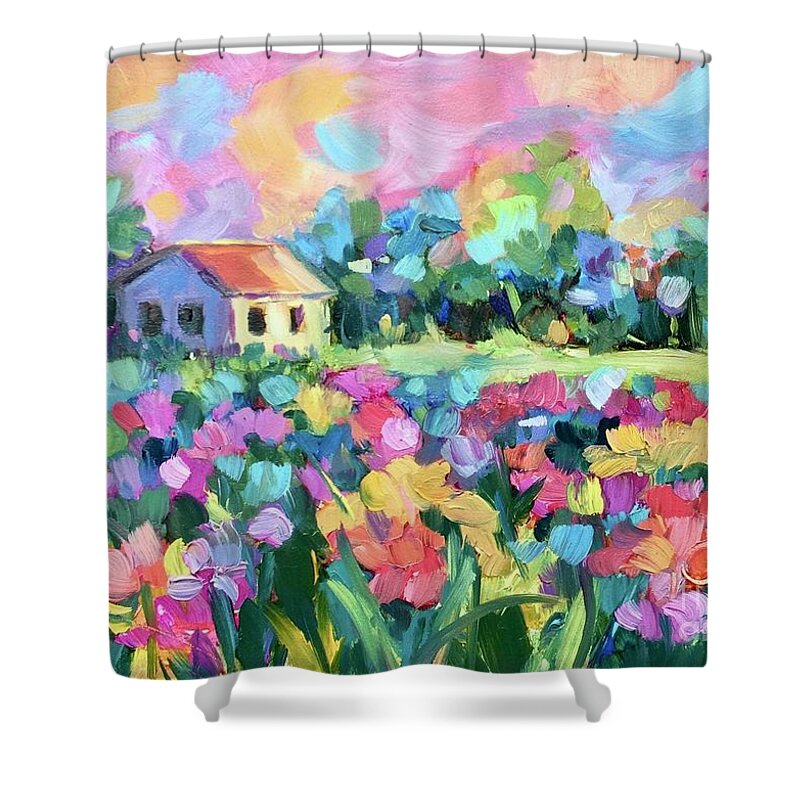 Provence Shower Curtain featuring the painting Field of Dreams by Patsy Walton