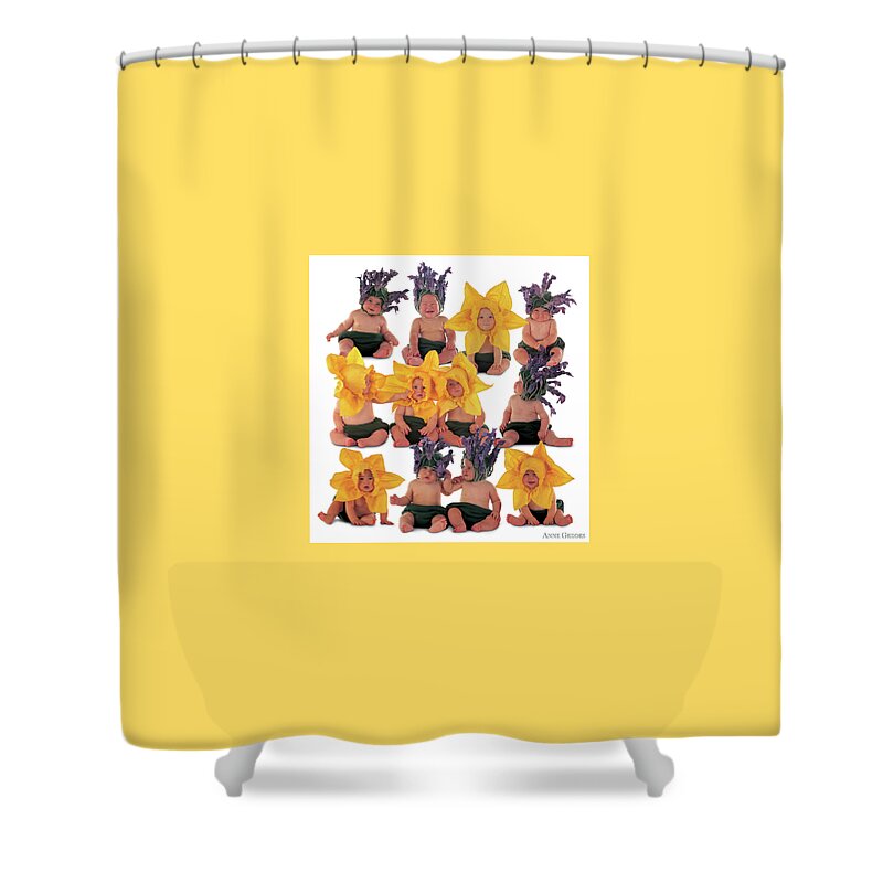 Daffodil Shower Curtain featuring the photograph Field of Flowers by Anne Geddes