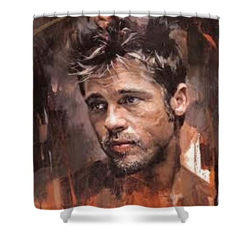  Shower Curtain featuring the painting Fight Club by Juan Pereira