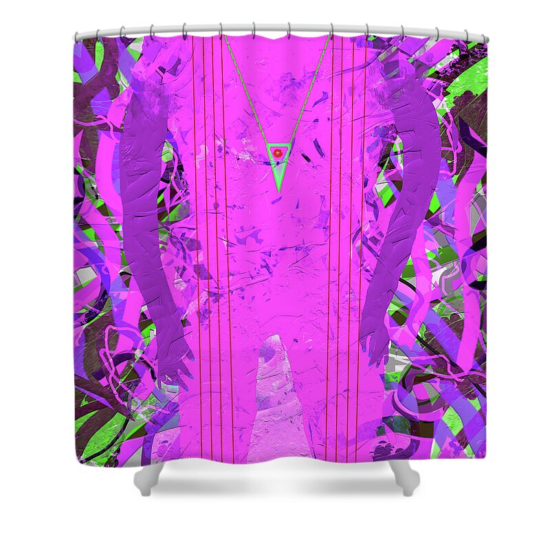 Abstract Shower Curtain featuring the digital art Figuartively by SC Heffner