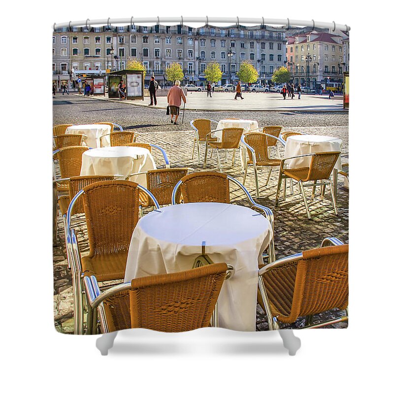 Business Shower Curtain featuring the photograph Figueira Square Lisbon by Carlos Caetano