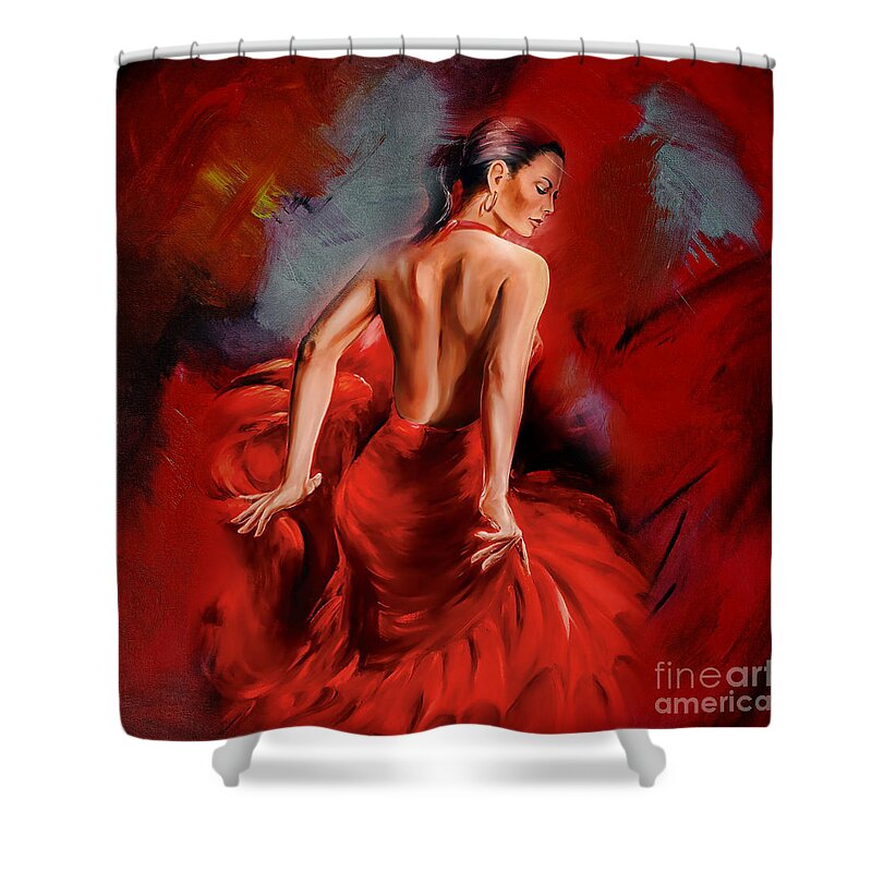 Dance Shower Curtain featuring the painting Figurative art 007 by Gull G