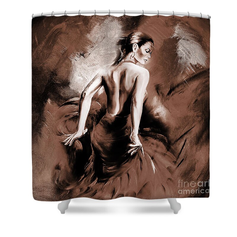 Dance Shower Curtain featuring the painting Figurative art 007b by Gull G