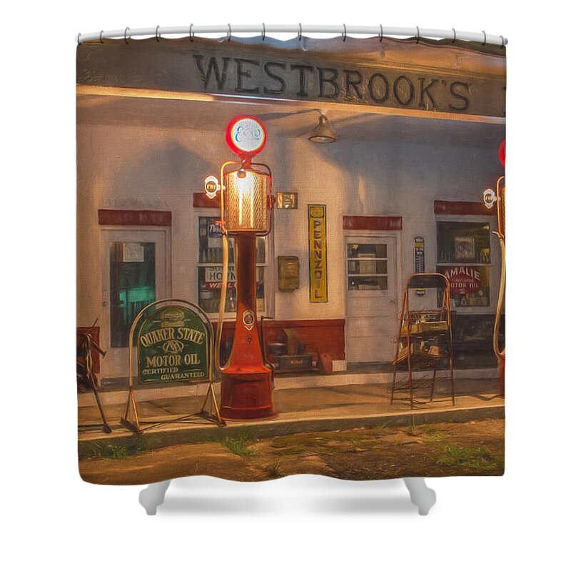 Preston County Shower Curtain featuring the photograph Fill 'er Up by Shirley Radabaugh