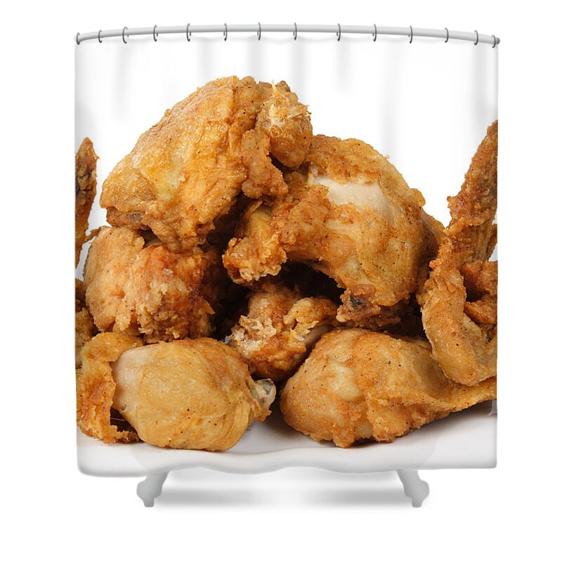 Food Shower Curtain featuring the photograph Fine Art Fried Chicken Food Photography by James BO Insogna