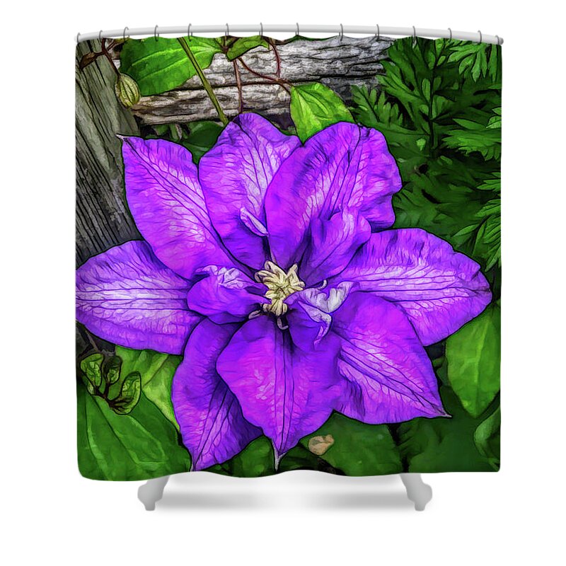 Flower Shower Curtain featuring the photograph Fine Wine Cafe Passion Vine by Aimee L Maher ALM GALLERY