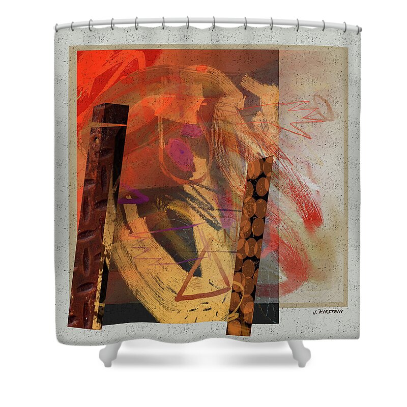 Fire Shower Curtain featuring the digital art Fire 2 by Janis Kirstein